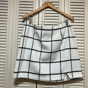 Lulu's Black and White Grid Mini Skirt
